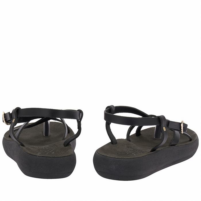 Sandali Con Cinturino Sul Retro Ancient Greek Sandals Semele Comfort Donna Nere | TZN9164DE