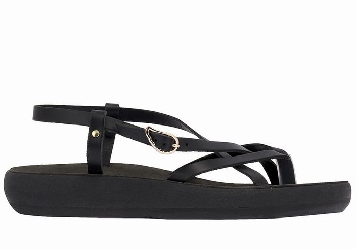 Sandali Con Cinturino Sul Retro Ancient Greek Sandals Semele Comfort Donna Nere | TZN9164DE