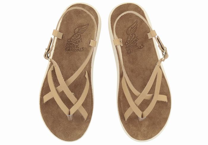 Sandali Con Cinturino Sul Retro Ancient Greek Sandals Semele Comfort Donna Beige | DUY3483HR