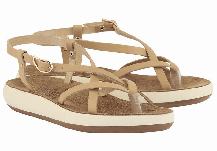 Sandali Con Cinturino Sul Retro Ancient Greek Sandals Semele Comfort Donna Beige | DUY3483HR