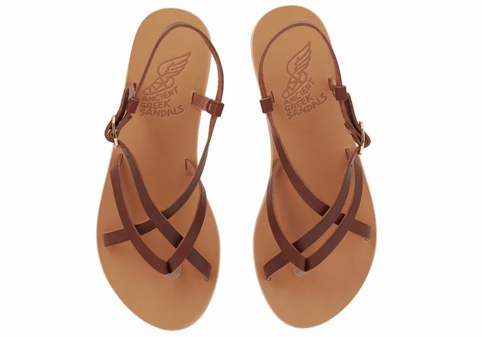 Sandali Con Cinturino Sul Retro Ancient Greek Sandals Semele Leather Donna Caffè | NWE8056ES