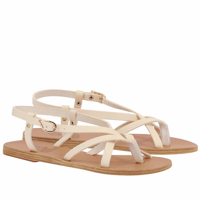 Sandali Con Cinturino Sul Retro Ancient Greek Sandals Semele Leather Donna Bianche | OCY6194VX