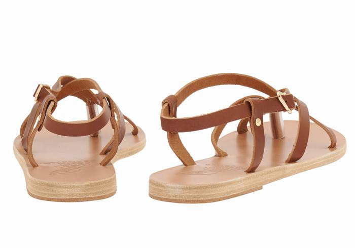 Sandali Con Cinturino Sul Retro Ancient Greek Sandals Semele Leather Donna Marroni Scuro | KNP2184PC