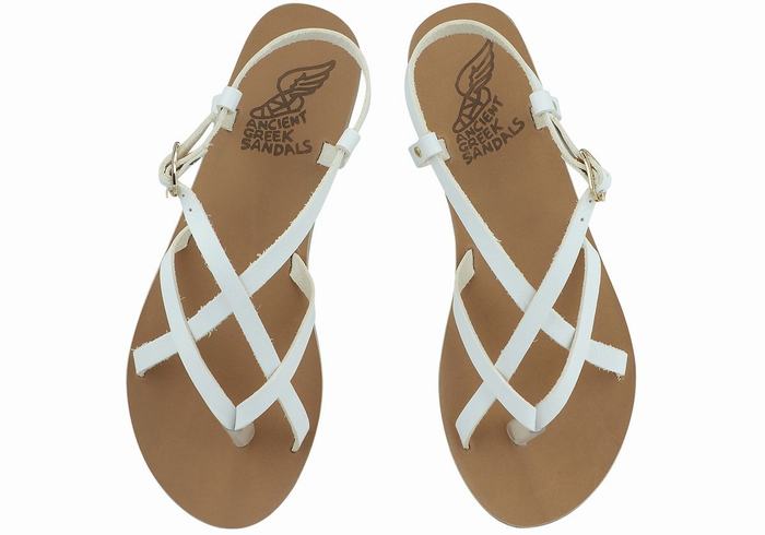 Sandali Con Cinturino Sul Retro Ancient Greek Sandals Semele Leather Donna Bianche | RHP3837RU