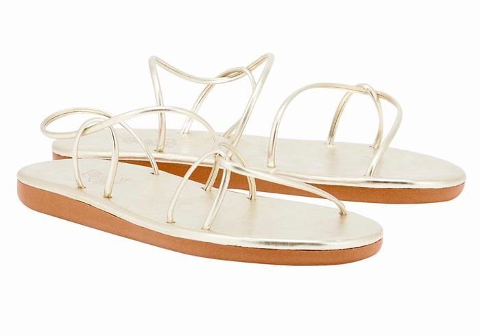 Sandali Con Cinturino Sul Retro Ancient Greek Sandals Proorismos Donna Oro Bianche | IIZ1559BE