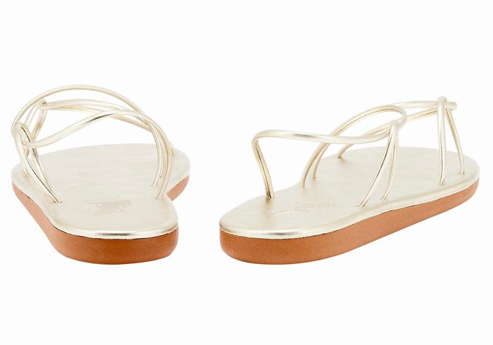 Sandali Con Cinturino Sul Retro Ancient Greek Sandals Proorismos Donna Oro Bianche | IIZ1559BE