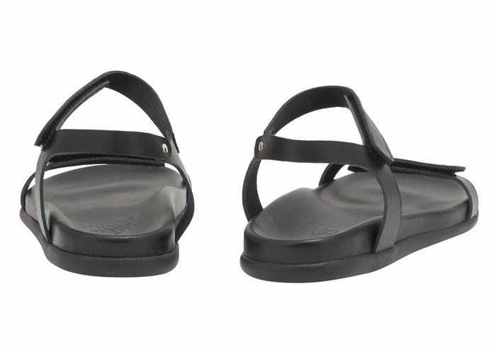 Sandali Con Cinturino Sul Retro Ancient Greek Sandals Poros Donna Nere | TXO1390PJ