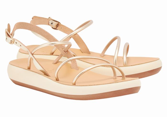 Sandali Con Cinturino Sul Retro Ancient Greek Sandals Polis Donna Oro Bianche | RBH5550BX