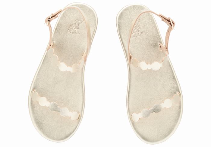 Sandali Con Cinturino Sul Retro Ancient Greek Sandals Orion Donna Oro Bianche | ZIN6020ZV