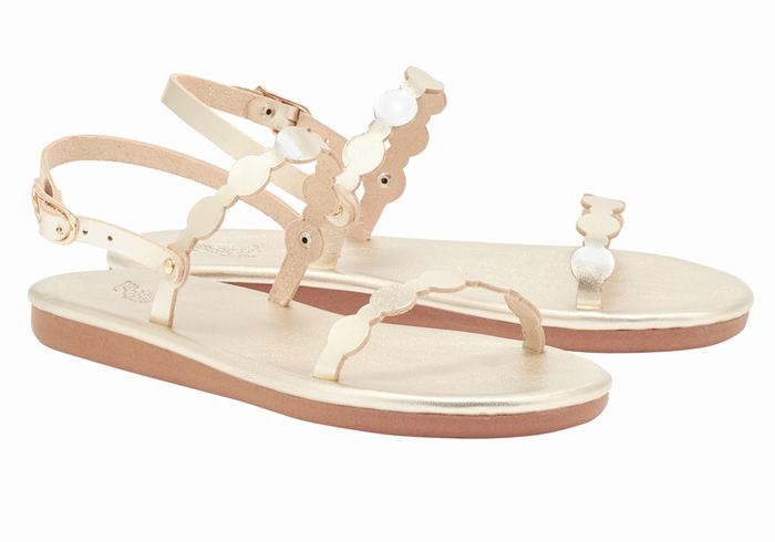 Sandali Con Cinturino Sul Retro Ancient Greek Sandals Orion Donna Oro Bianche | ZIN6020ZV