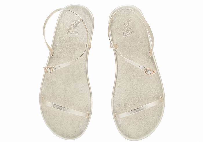 Sandali Con Cinturino Sul Retro Ancient Greek Sandals Niove Donna Oro Bianche | JSR32NA