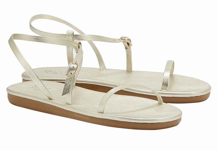 Sandali Con Cinturino Sul Retro Ancient Greek Sandals Niove Donna Oro Bianche | JSR32NA