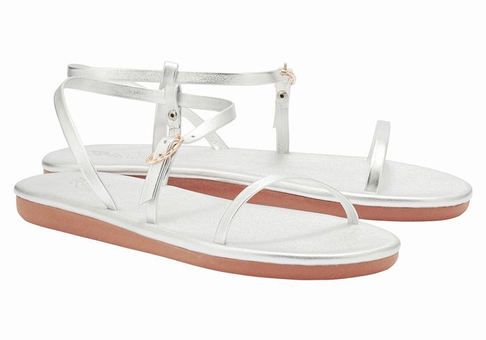 Sandali Con Cinturino Sul Retro Ancient Greek Sandals Niove Donna Argento | YCT2510IS