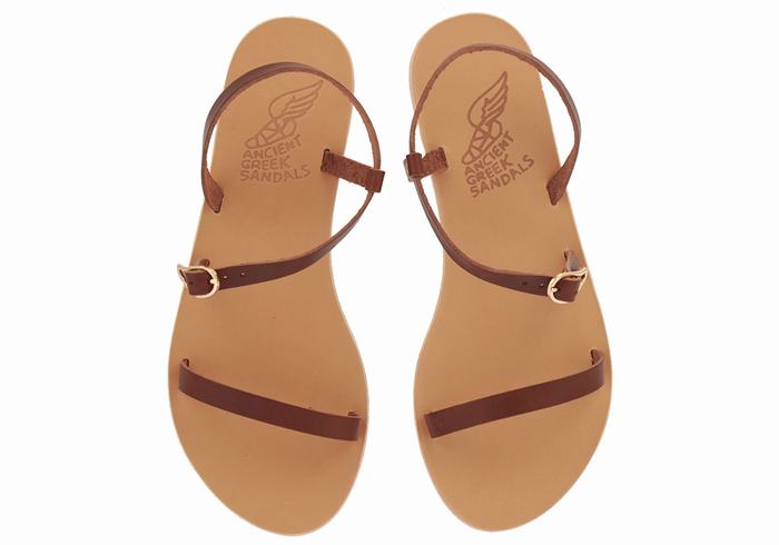 Sandali Con Cinturino Sul Retro Ancient Greek Sandals Niove Leather Donna Caffè | KTJ4132LQ