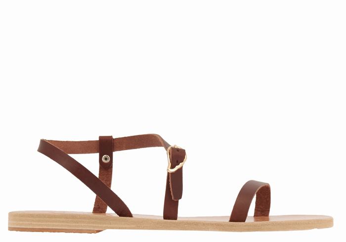 Sandali Con Cinturino Sul Retro Ancient Greek Sandals Niove Leather Donna Caffè | KTJ4132LQ