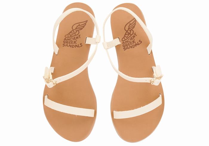 Sandali Con Cinturino Sul Retro Ancient Greek Sandals Niove Leather Donna Bianche | CTL3333EB