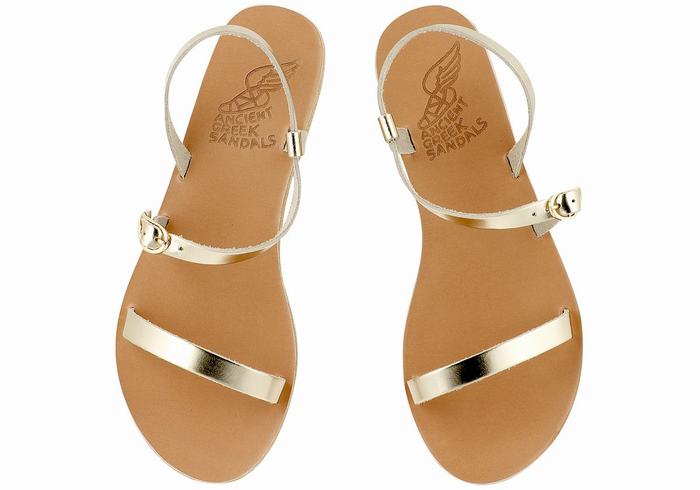 Sandali Con Cinturino Sul Retro Ancient Greek Sandals Niove Leather Donna Oro Bianche | UCL1574ZH