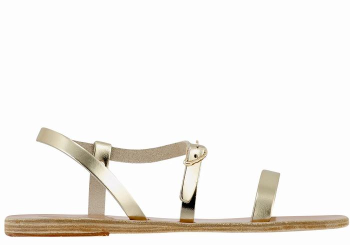 Sandali Con Cinturino Sul Retro Ancient Greek Sandals Niove Leather Donna Oro Bianche | UCL1574ZH