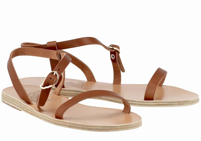 Sandali Con Cinturino Sul Retro Ancient Greek Sandals Niove Leather Donna Marroni Scuro | PRW4323BH