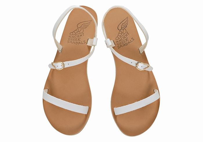 Sandali Con Cinturino Sul Retro Ancient Greek Sandals Niove Leather Donna Bianche | CVP2061NO