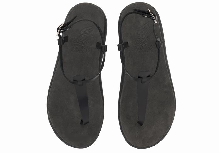 Sandali Con Cinturino Sul Retro Ancient Greek Sandals Lito Comfort Donna Nere | ZMC8815JY