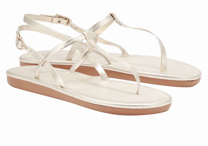 Sandali Con Cinturino Sul Retro Ancient Greek Sandals Lito Flip Flop Donna Oro Bianche | YZR1610ZV