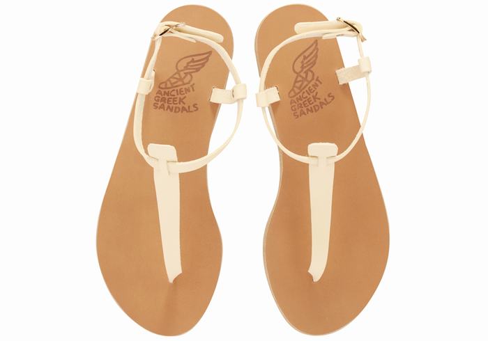 Sandali Con Cinturino Sul Retro Ancient Greek Sandals Lito Flip Flop Leather Donna Bianche | QKT432LE