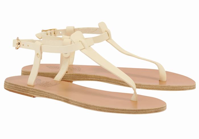 Sandali Con Cinturino Sul Retro Ancient Greek Sandals Lito Flip Flop Leather Donna Bianche | QKT432LE