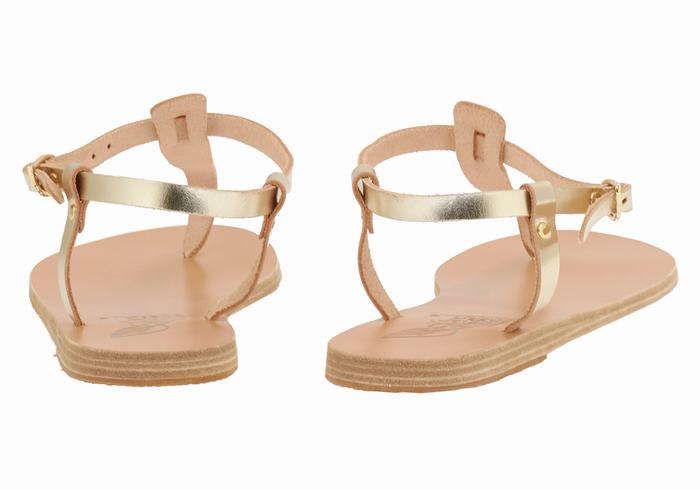 Sandali Con Cinturino Sul Retro Ancient Greek Sandals Lito Flip Flop Leather Donna Oro Bianche | ICR2553KD