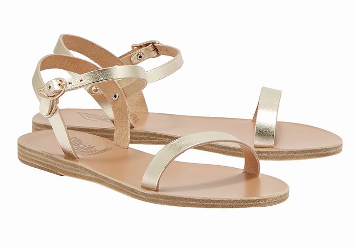 Sandali Con Cinturino Sul Retro Ancient Greek Sandals Irida Leather Donna Oro Bianche | HMU956KA