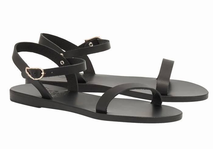 Sandali Con Cinturino Sul Retro Ancient Greek Sandals Irida Leather Donna Nere | OBZ4216HD