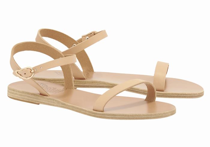 Sandali Con Cinturino Sul Retro Ancient Greek Sandals Irida Leather Donna Beige | TOQ9044CJ