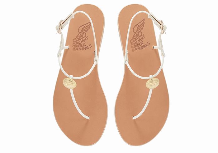 Sandali Con Cinturino Sul Retro Ancient Greek Sandals Dimitra Flip Flop Donna Bianche | SGL3215FX