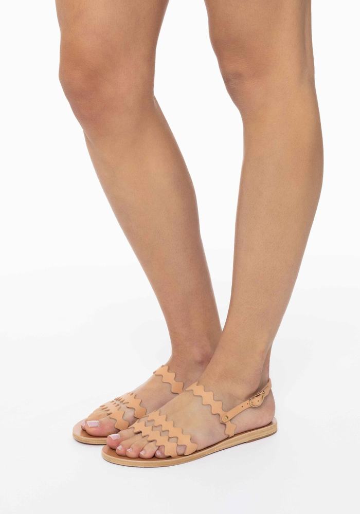 Sandali Con Cinturino Sul Retro Ancient Greek Sandals Clio Onda Donna Beige | EFI5657UY