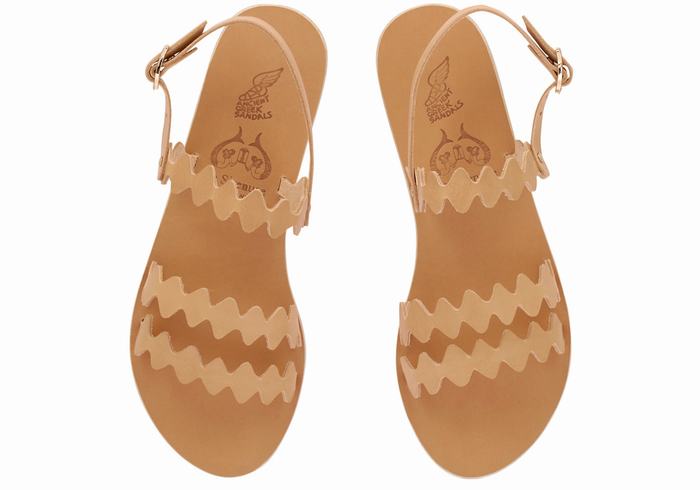 Sandali Con Cinturino Sul Retro Ancient Greek Sandals Clio Onda Donna Beige | EFI5657UY