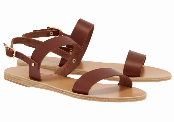 Sandali Con Cinturino Sul Retro Ancient Greek Sandals Clio Donna Caffè | YFK3330EJ