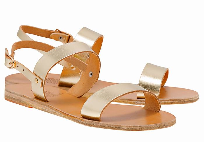 Sandali Con Cinturino Sul Retro Ancient Greek Sandals Clio Donna Oro Bianche | XCH3860HF