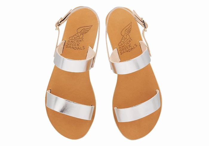 Sandali Con Cinturino Sul Retro Ancient Greek Sandals Clio Donna Argento | PRA8479DL