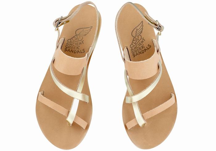 Sandali Con Cinturino Sul Retro Ancient Greek Sandals Alethea Leather Donna Beige Oro Bianche | CFK2271WE