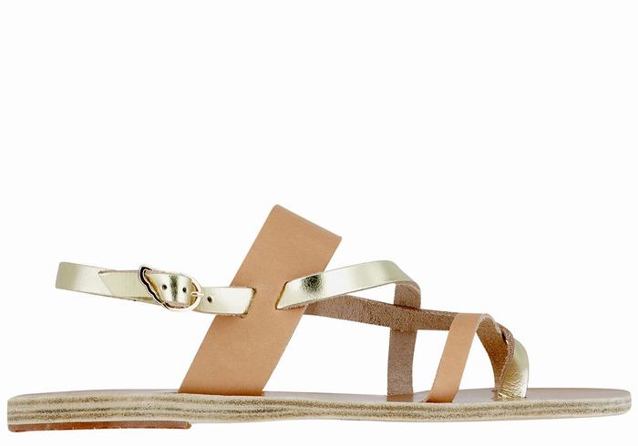 Sandali Con Cinturino Sul Retro Ancient Greek Sandals Alethea Leather Donna Beige Oro Bianche | CFK2271WE