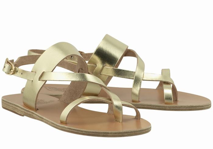 Sandali Con Cinturino Sul Retro Ancient Greek Sandals Alethea Leather Donna Oro Bianche | ZPF2943AV