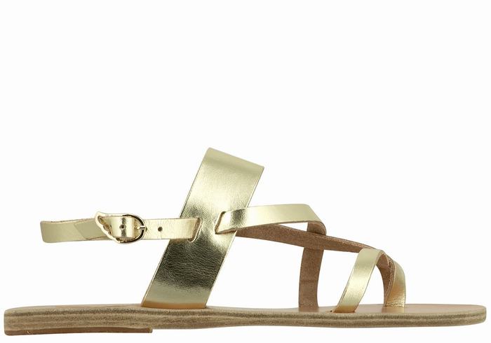 Sandali Con Cinturino Sul Retro Ancient Greek Sandals Alethea Leather Donna Oro Bianche | ZPF2943AV