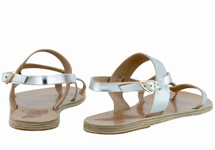 Sandali Con Cinturino Sul Retro Ancient Greek Sandals Alethea Leather Donna Argento | BUR645PN