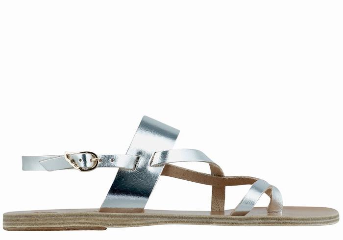 Sandali Con Cinturino Sul Retro Ancient Greek Sandals Alethea Leather Donna Argento | BUR645PN