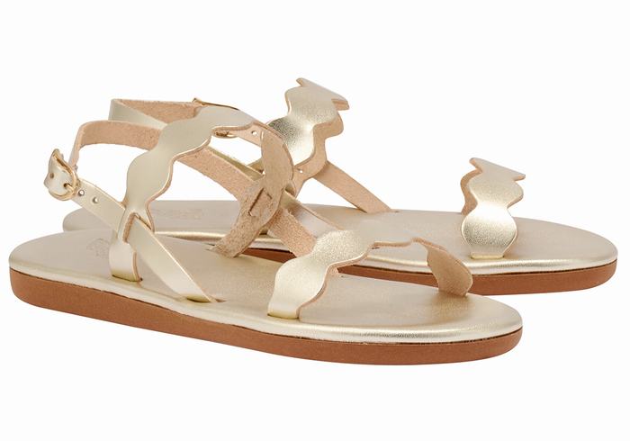 Sandali Con Cinturino Sul Retro Ancient Greek Sandals Afros Donna Oro Bianche | ABP8496UX