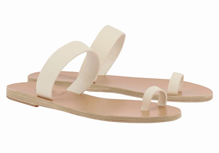 Sandali Con Puntale Ancient Greek Sandals Thalia Leather Donna Bianche | PKX4514XL