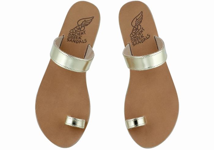 Sandali Con Puntale Ancient Greek Sandals Thalia Leather Donna Oro Bianche | FJX7638AW