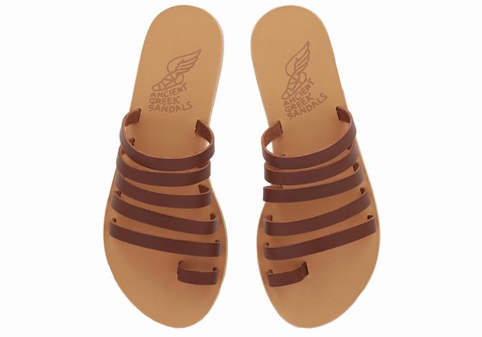 Sandali Con Puntale Ancient Greek Sandals Niki Leather Donna Caffè | PMP1946ZE