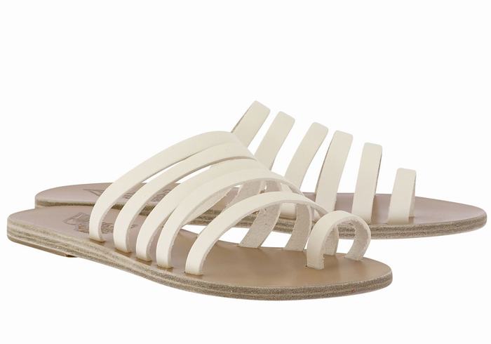 Sandali Con Puntale Ancient Greek Sandals Niki Leather Donna Bianche | NQH111FI