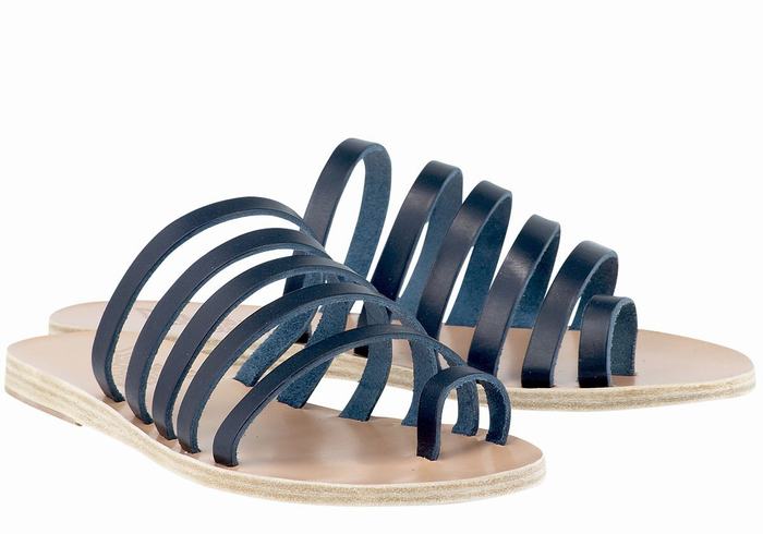 Sandali Con Puntale Ancient Greek Sandals Niki Leather Donna Blu Scuro | BTM2797LW